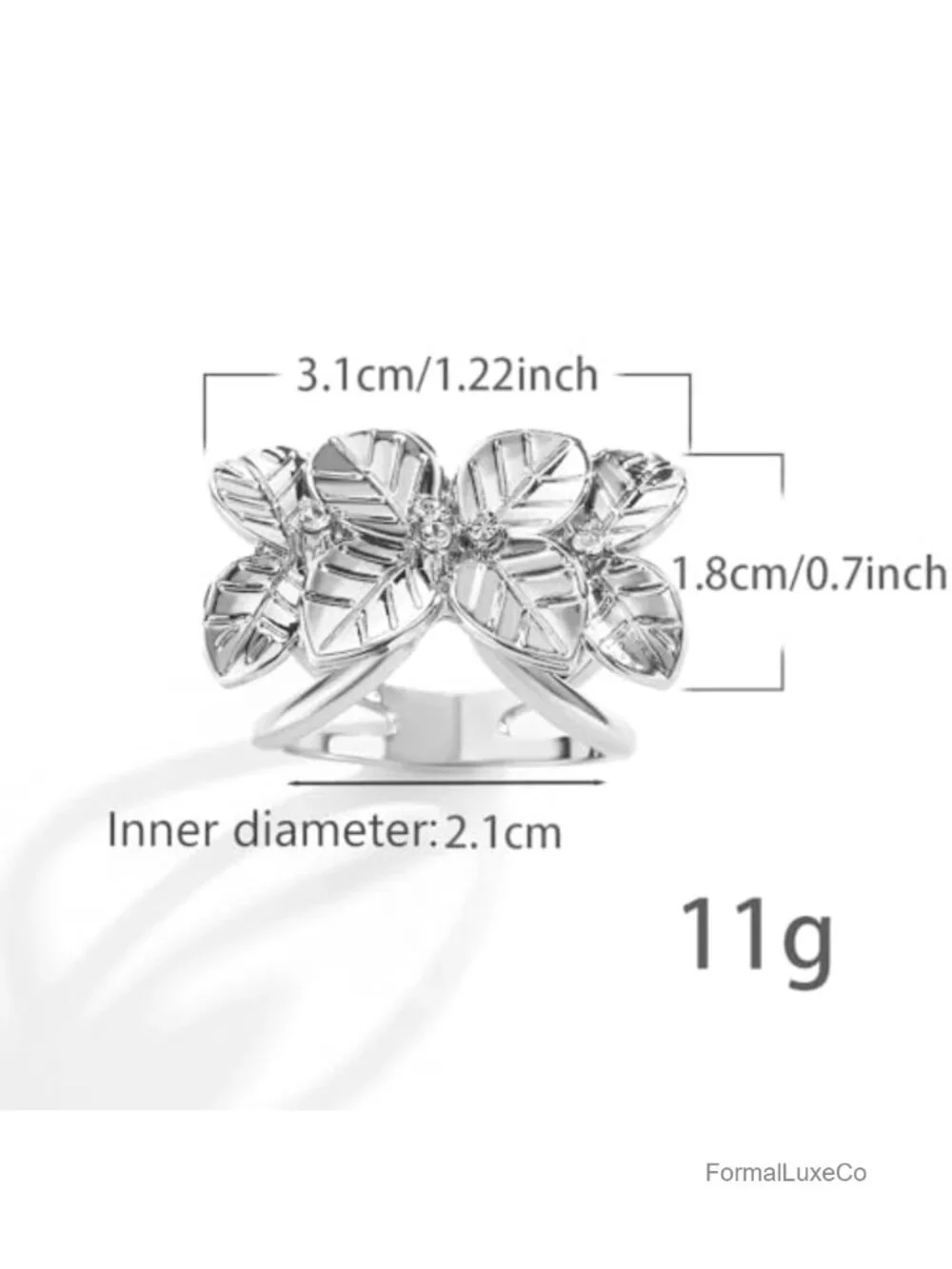 Leaf Crystal Brooch Scarf Ring Pin for Women Metal Alloy Elegant Shawl Wrap